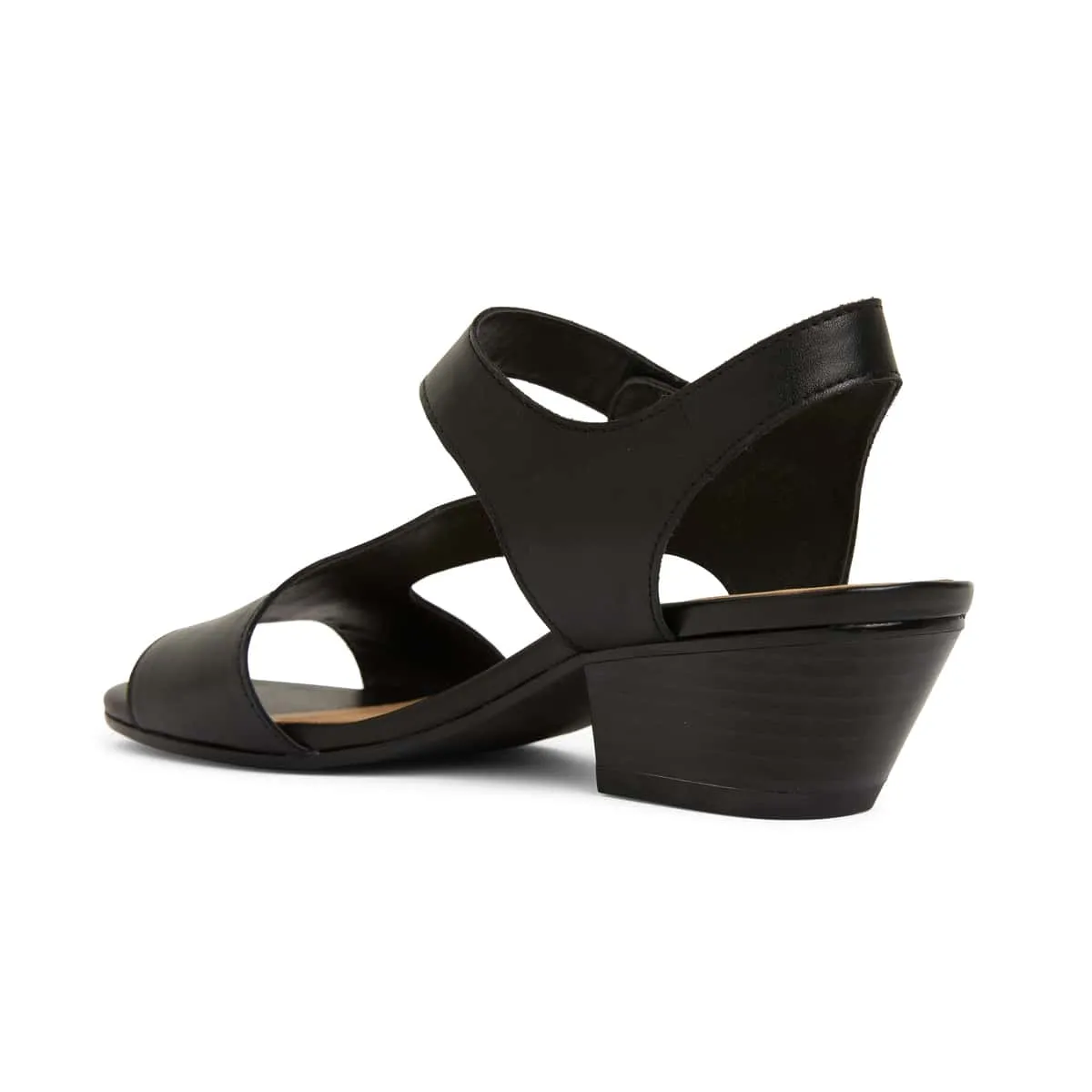 Venice Heel in Black Leather