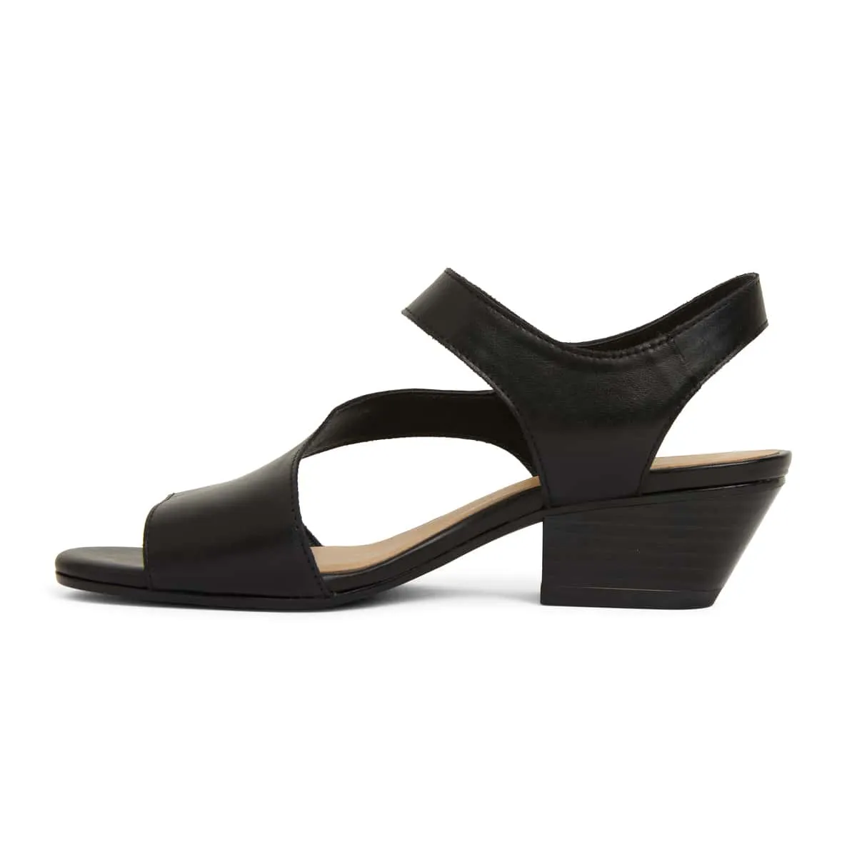 Venice Heel in Black Leather