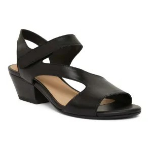 Venice Heel in Black Leather