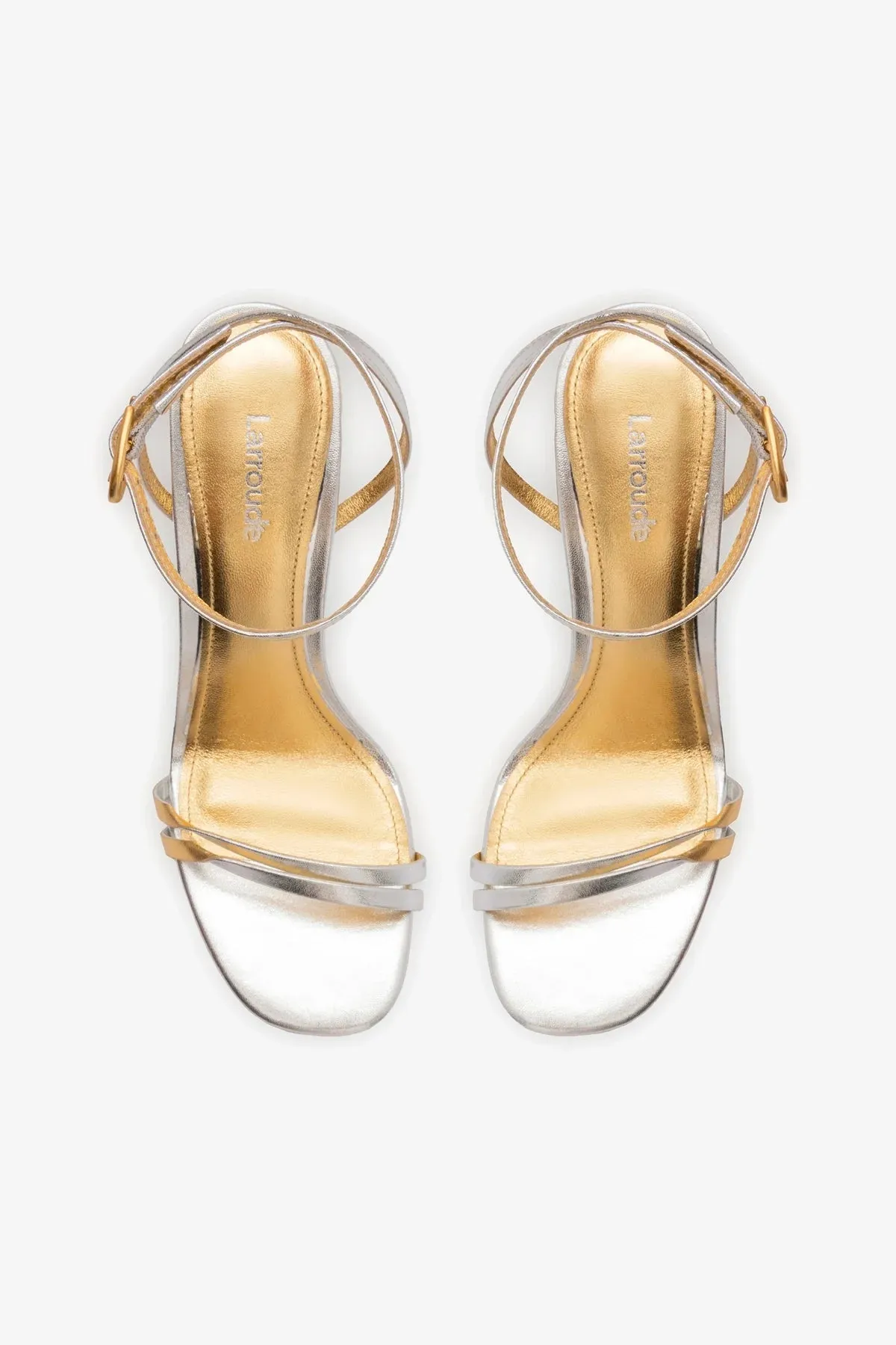 Vesper Sandal In Silver Metallic Leather