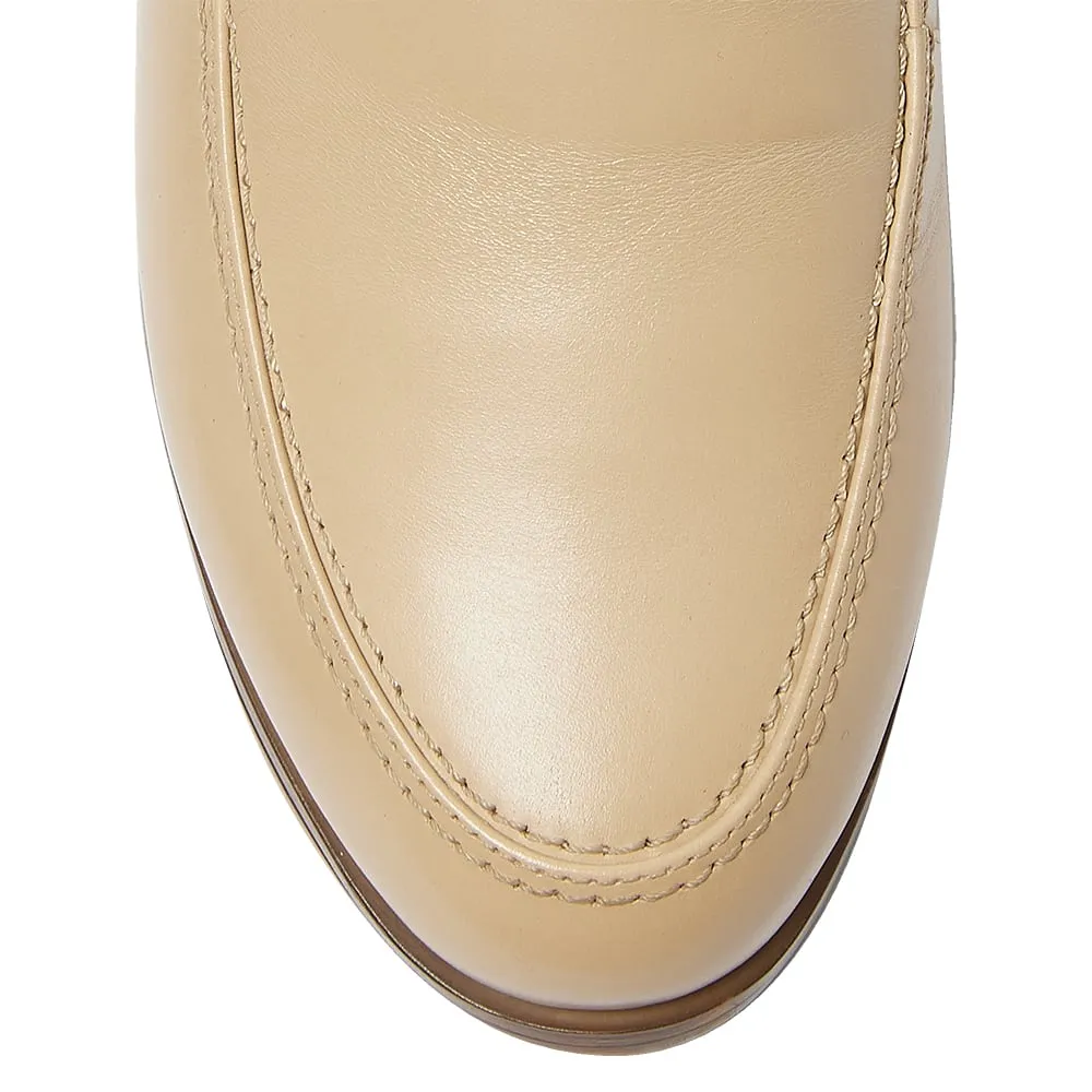 West Flat in Nude Leather