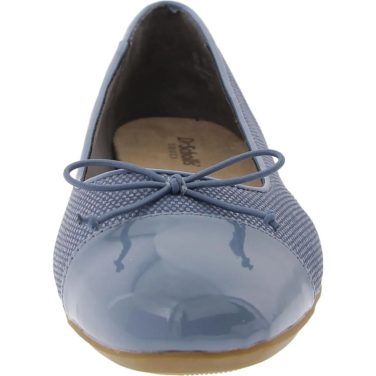 Wexley Bow Womens Faux Leather Slip-On Ballet Flats
