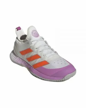 Women's Adizero Ubersoic 4 Tennis Shoes In Crystal White/impact Orange