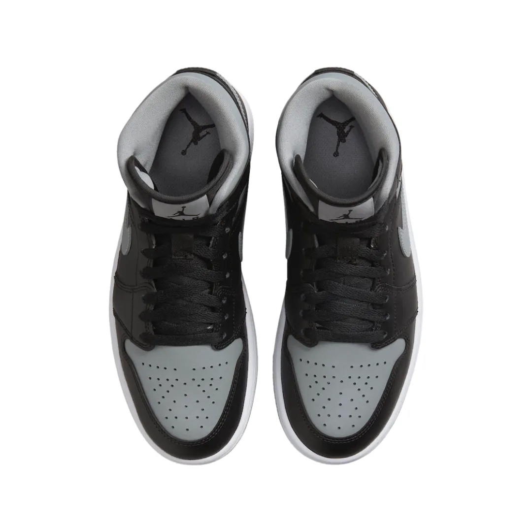 Women's Air Jordan 1 Mid Shadow 2022 Black Particle Grey White
