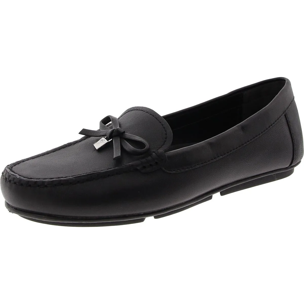 Womens Bow Leather Loafers