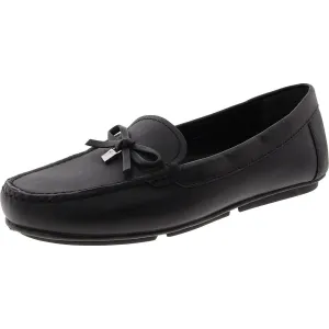 Womens Bow Leather Loafers