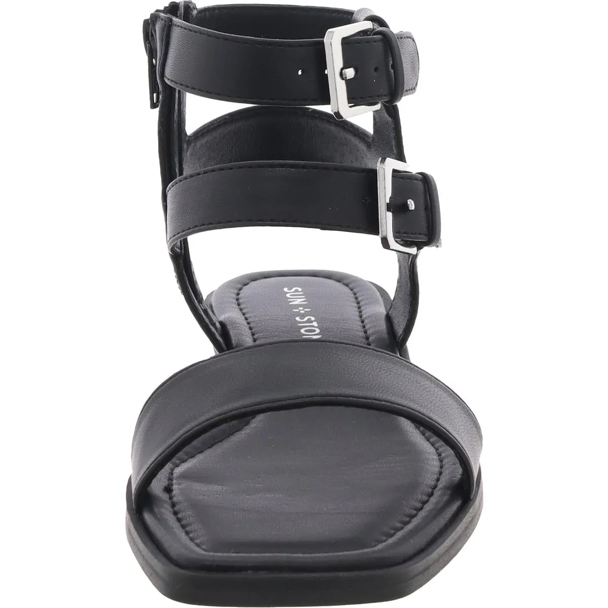 Womens Buckle Faux Leather Ankle Strap
