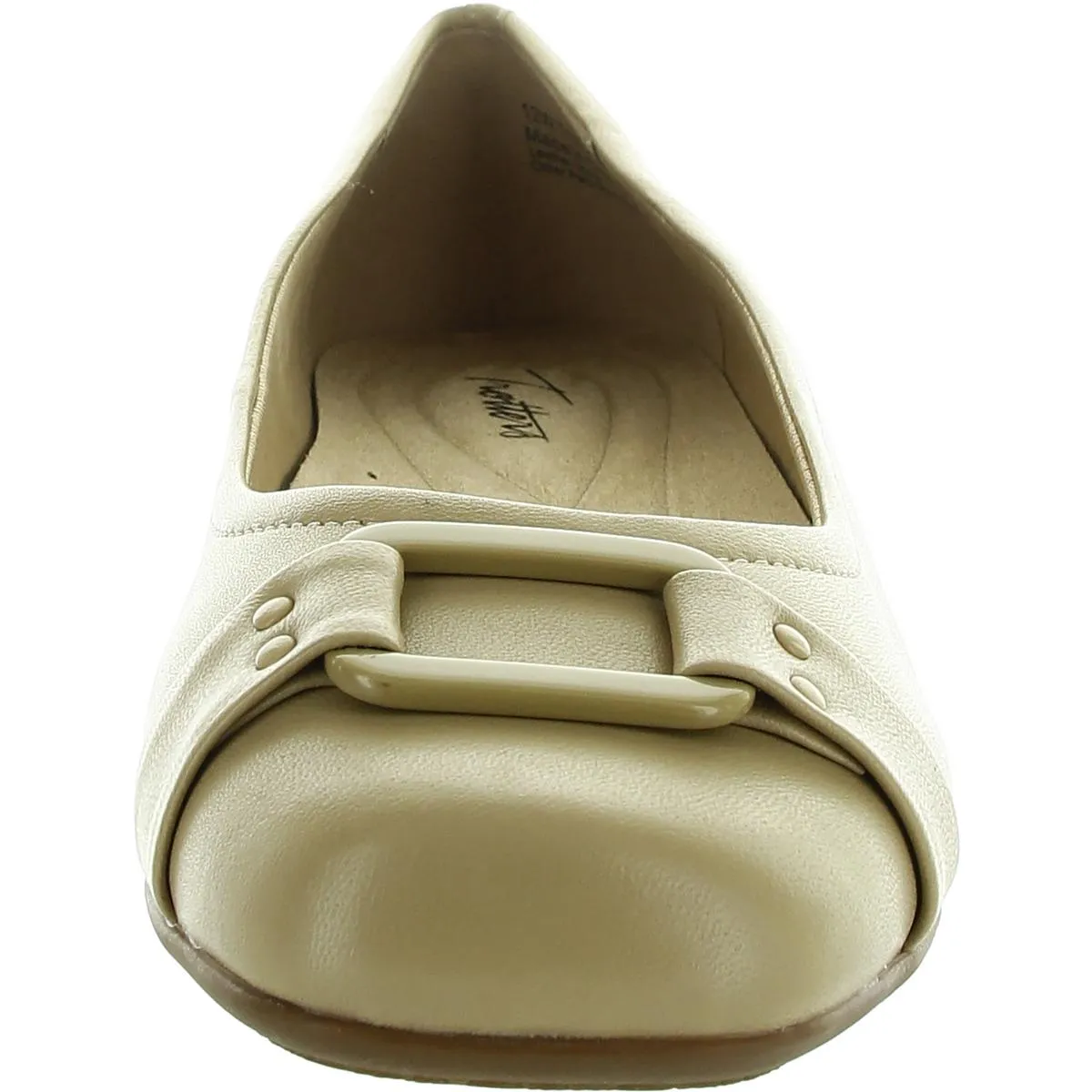 Womens Buckle Leather Flat Shoes