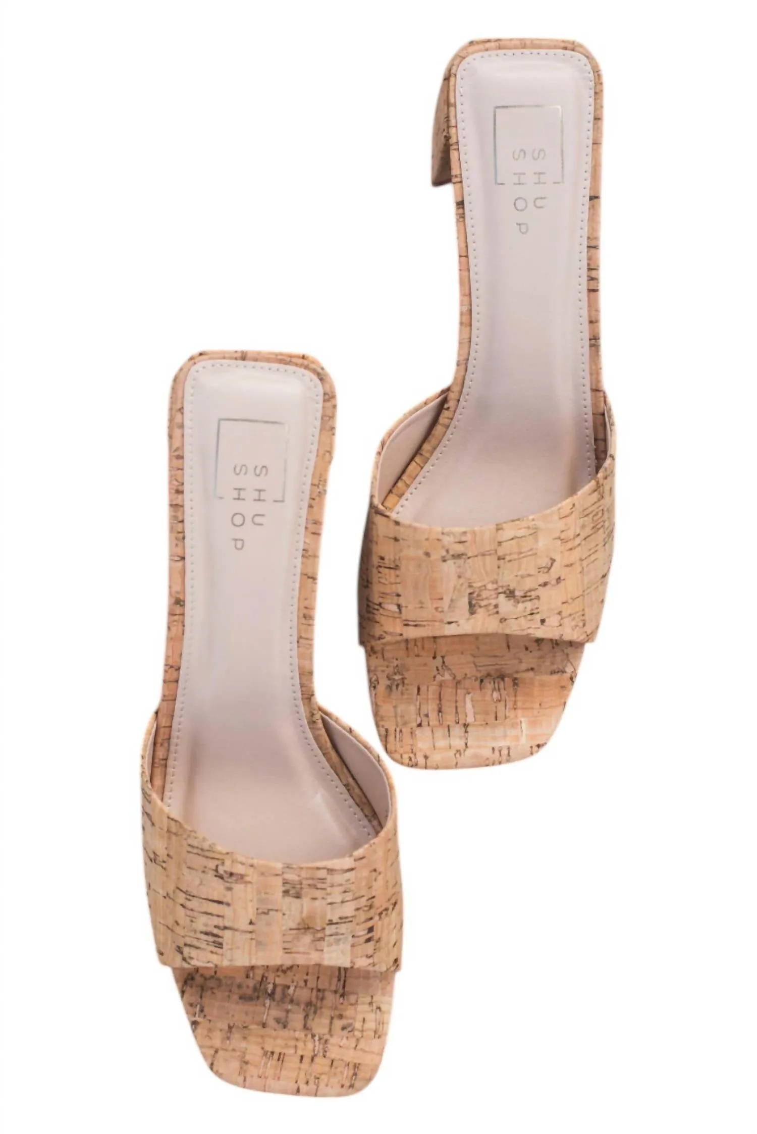 Women's Cork Heel Sandal In Natural