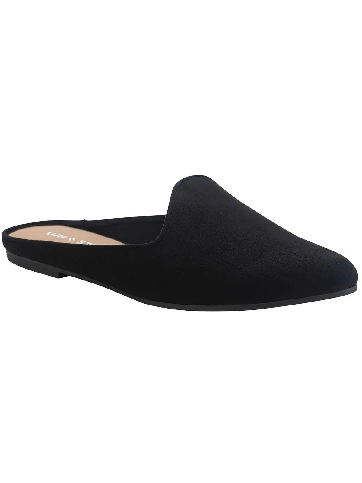 Womens Faux Leather Slip On Slides