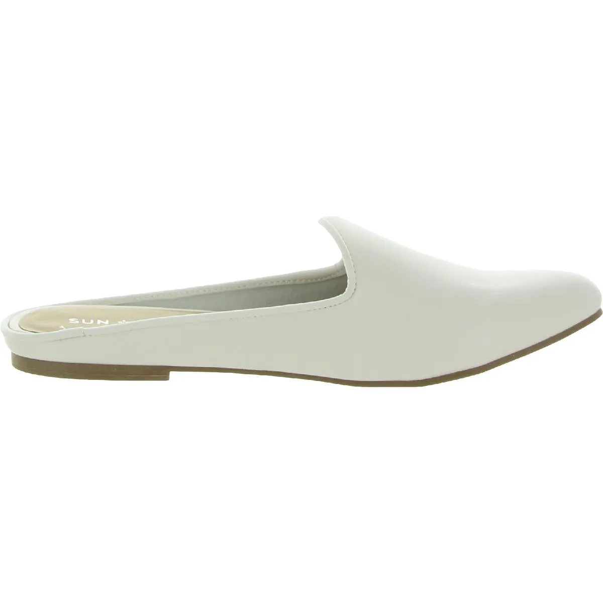 Womens Faux Leather Slip On Slides