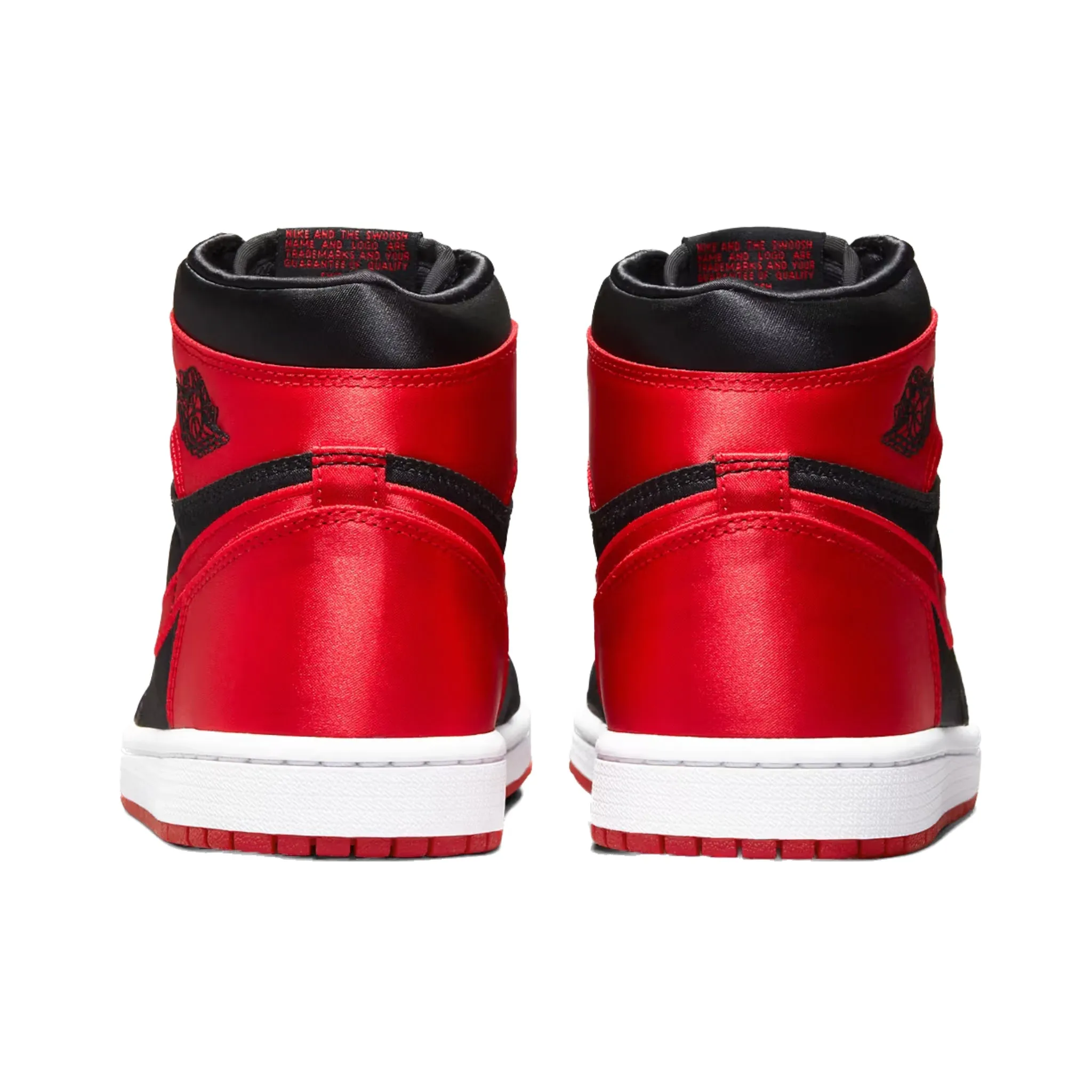 Women's Jordan 1 Retro High OG Satin Bred Black University Red White