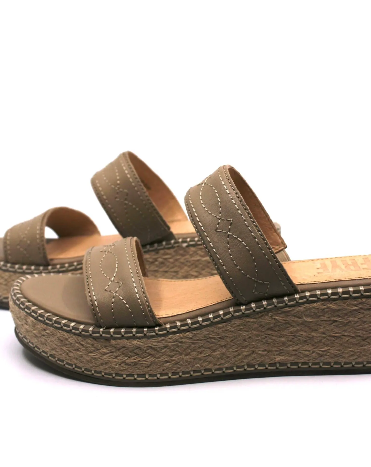 Women's Joy Woodstock 2 Band Platform Slide In Clay