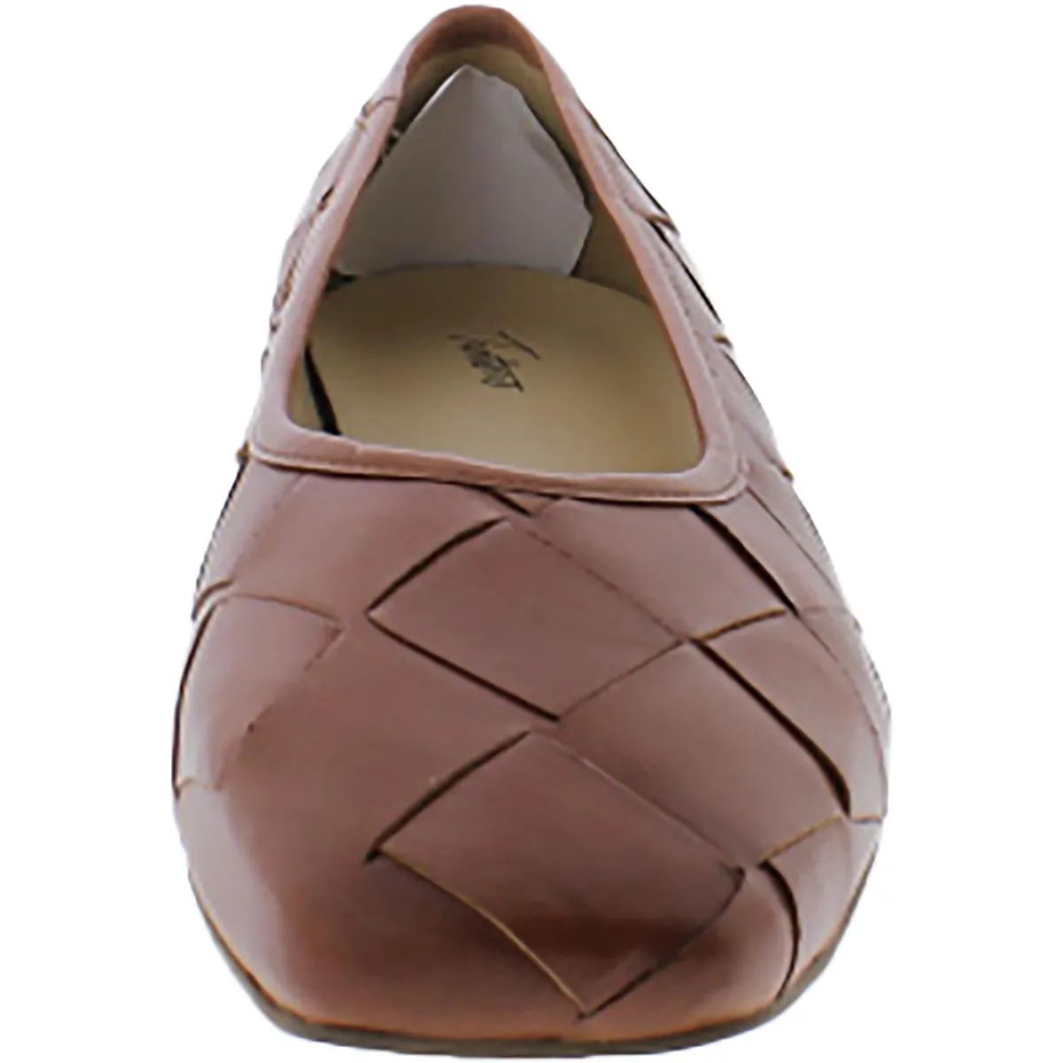 Womens Leather Round Toe Flat Shoes