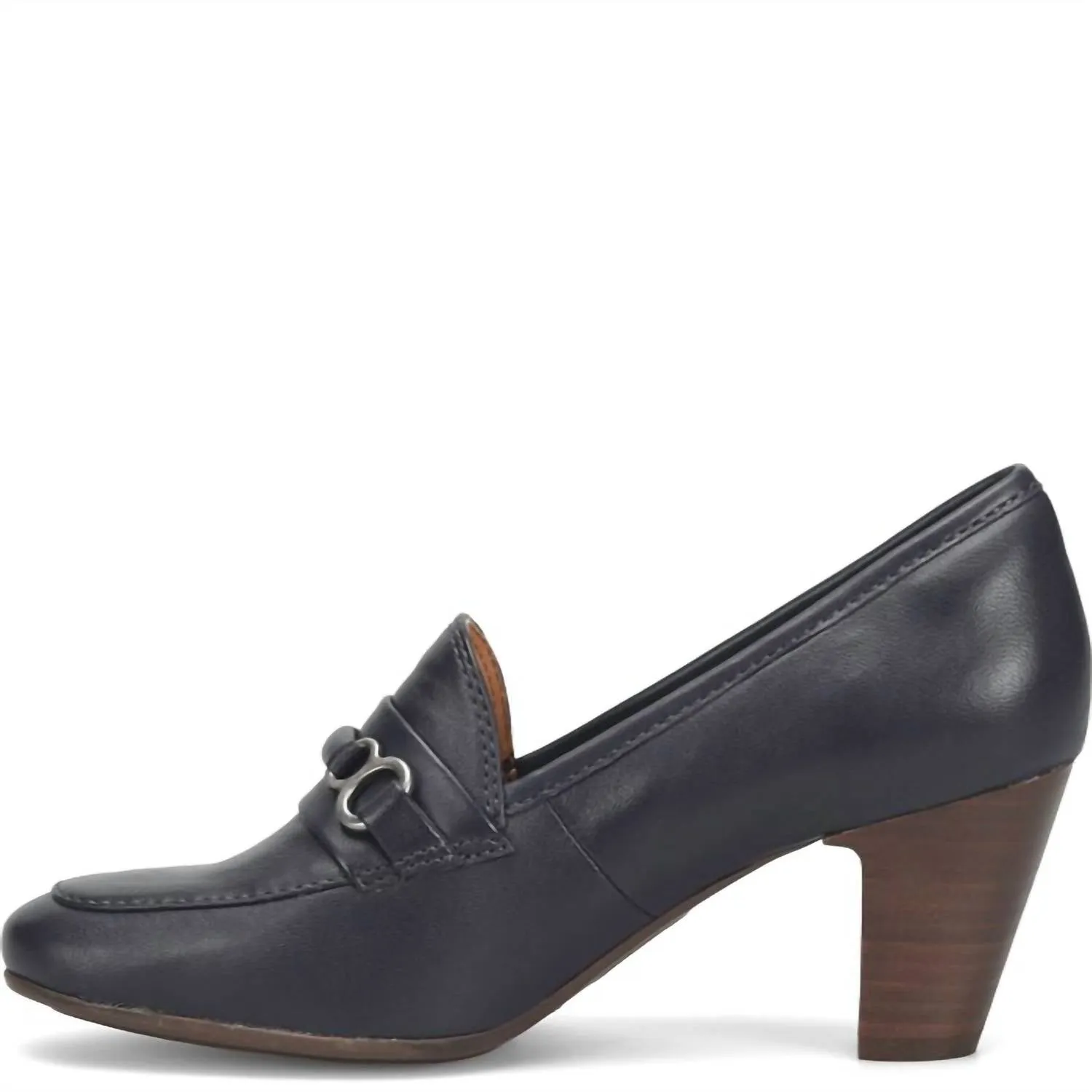 Women's Leona Heeled Loafer In Sky Navy