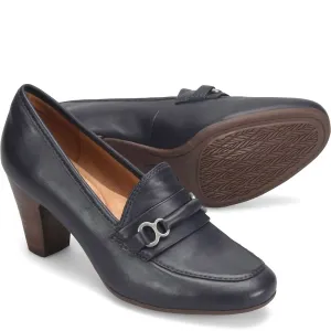 Women's Leona Heeled Loafer In Sky Navy