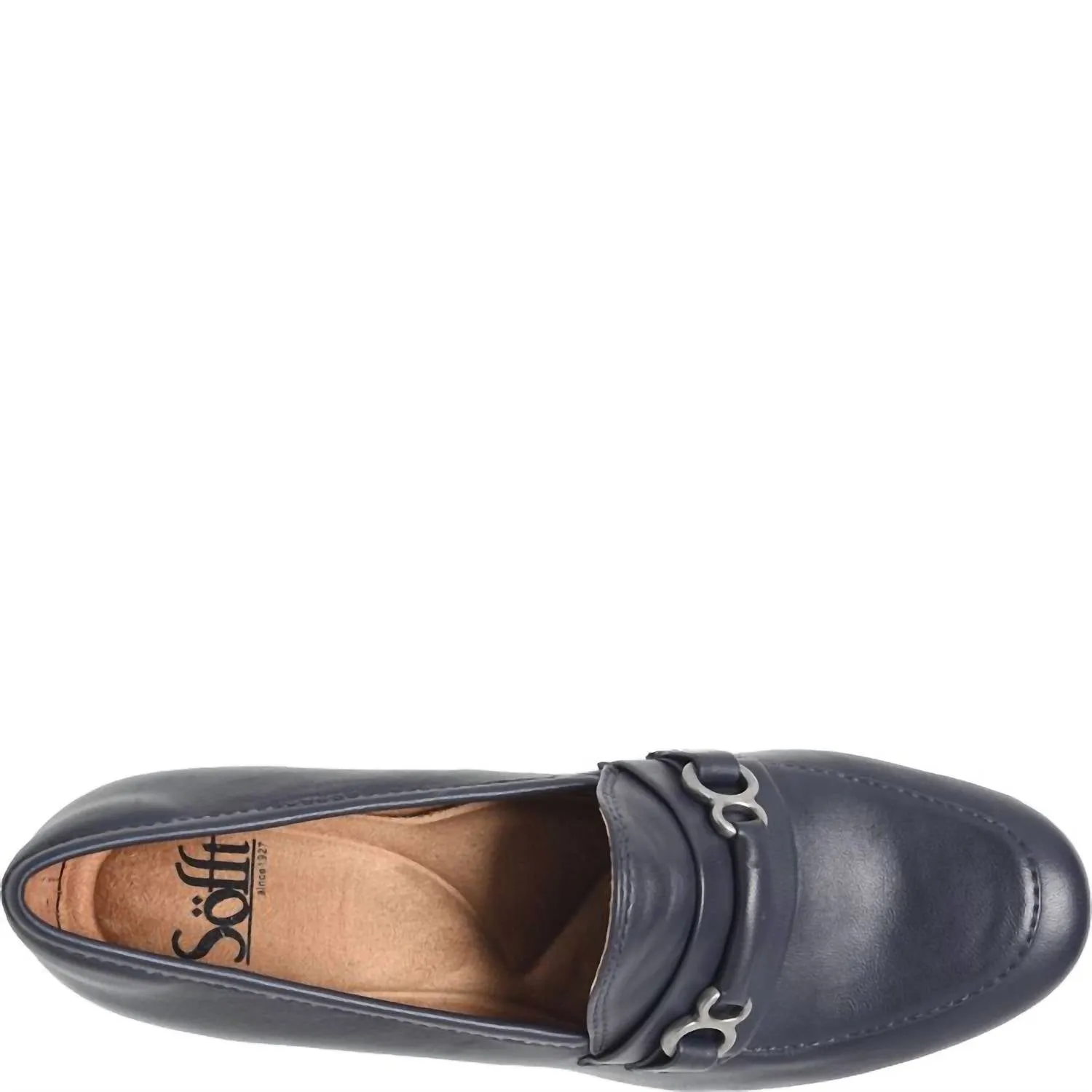 Women's Leona Heeled Loafer In Sky Navy