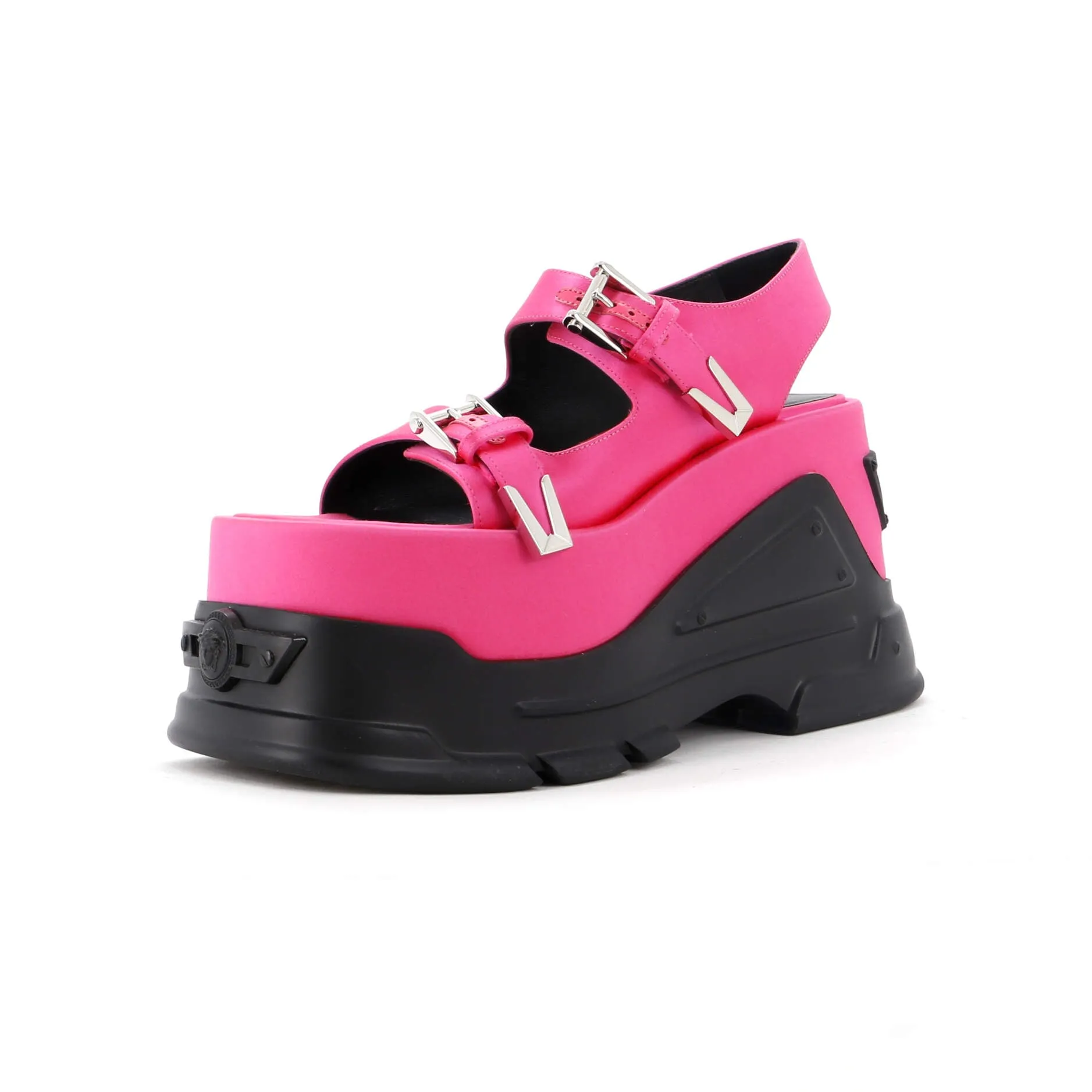 Women's Medusa Anthem Platform Sandals Satin
