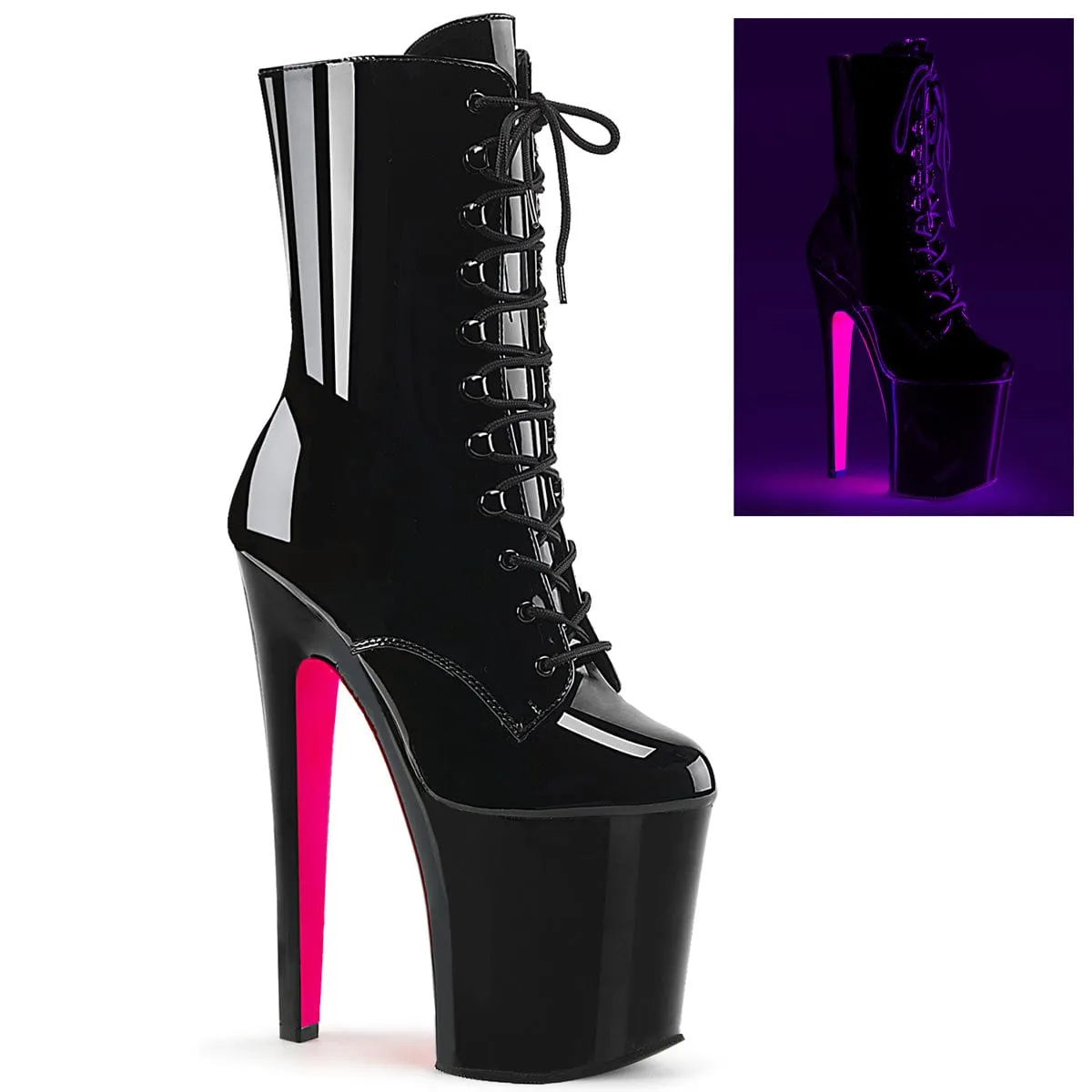 XTREME-1020TT Black Patent/Black-Neon Hot Pink