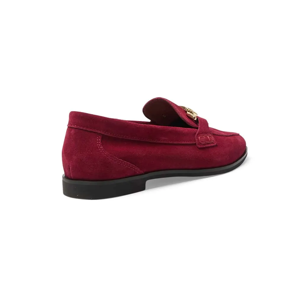 Zanna Loafer in Wine Suede Suede