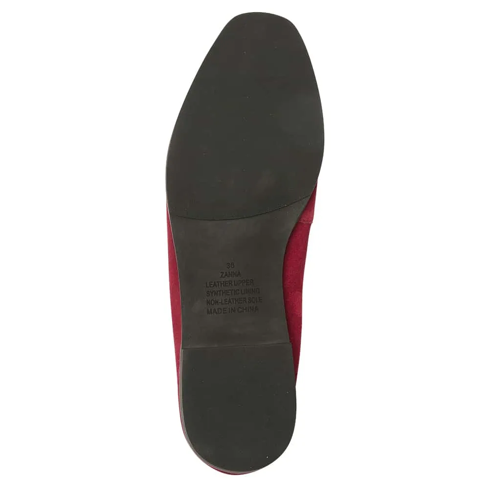 Zanna Loafer in Wine Suede Suede
